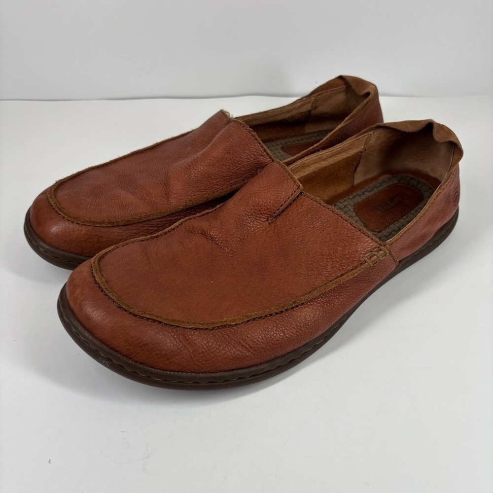 Born Blast Women's US 12 Brown Leather Casual Comfort Slip-On Driving Moc Loafer